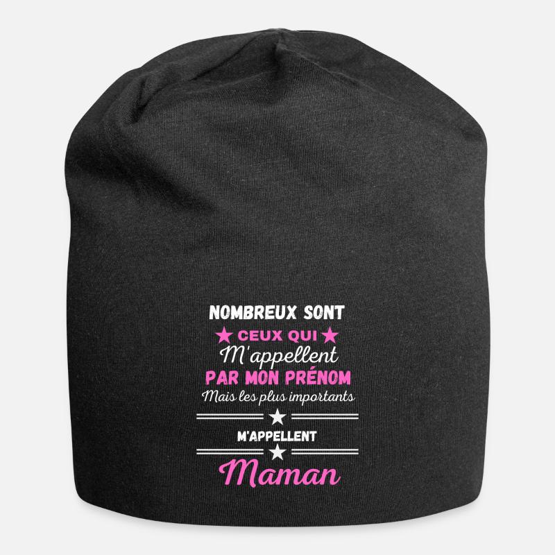 Plus Importants m'appellent maman - Bonnet en jersey - noir