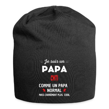 Je suis un PAPA CHTI - Bonnet en jersey - noir - Devant