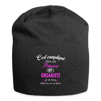 c'est compliqué princesse et organiste - Bonnet en jersey - noir - Devant
