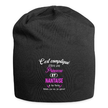 c'est compliqué princesse et Nantaise - Bonnet en jersey - noir - Devant