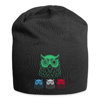 Eule - Jersey-Beanie - Schwarz - Vorne