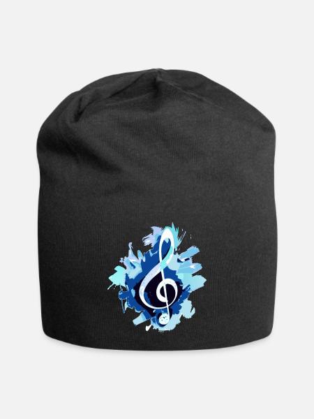 Musik Notenschlüssel - Jersey-Beanie - Schwarz
