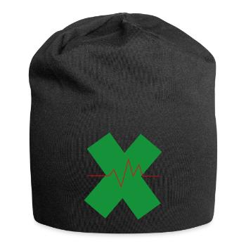 Santé X signe de vie croise le rythme cardiaque - Bonnet en jersey - noir - Devant
