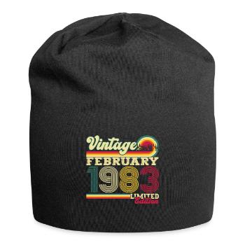 Born 1983 February 40th birthday gift man - Jersey Beanie - black - Front