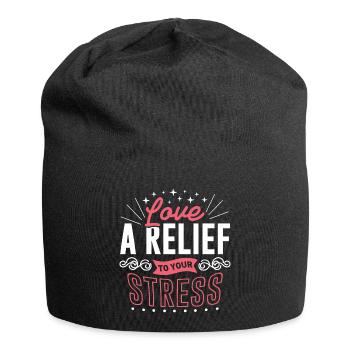 Love a relief to your stress - Jersey Beanie - black - Front