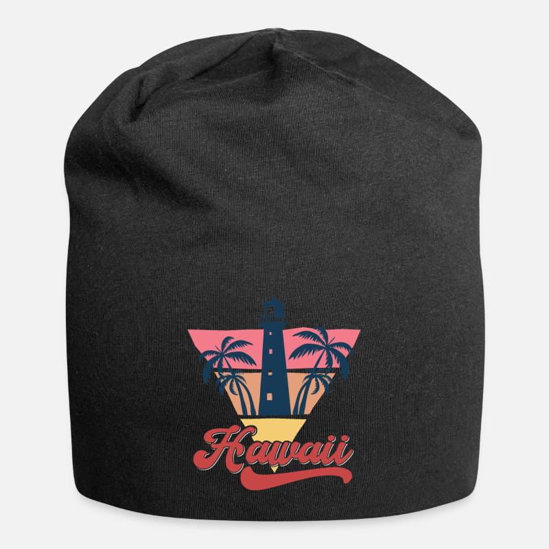 Hawaii Beach Design - Jersey Beanie - black