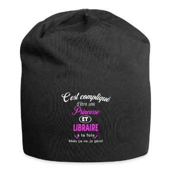 c'est compliqué princesse et libraire - Bonnet en jersey - noir - Devant