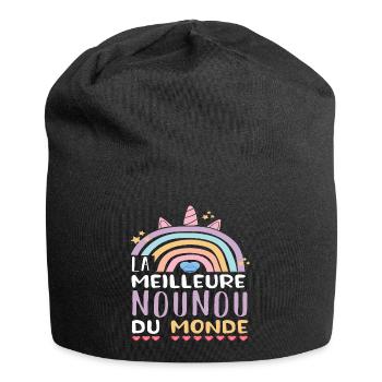 Meilleure nounou du monde humour nourrice cadeau - Bonnet en jersey - noir - Devant