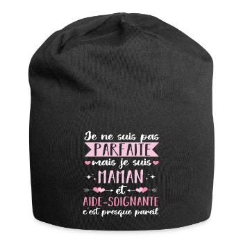 Maman et aide-soignante cadeau fête des mères - Bonnet en jersey - noir - Devant
