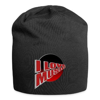 Ich liebe Musik - du auch? - Jersey-Beanie - Schwarz - Vorne