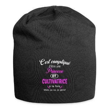 c'est compliqué princesse et cultivatrice - Bonnet en jersey - noir - Devant