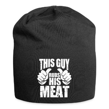 This Guy Rubs His Meat Pitmaster Grill Chef - Jersey Beanie - black - Front