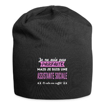 Je ne suis pas parfaite assistante sociale - Bonnet en jersey - noir - Devant