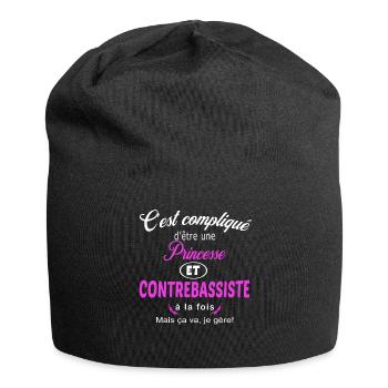 c'est compliqué princesse et contrebassiste - Bonnet en jersey - noir - Devant