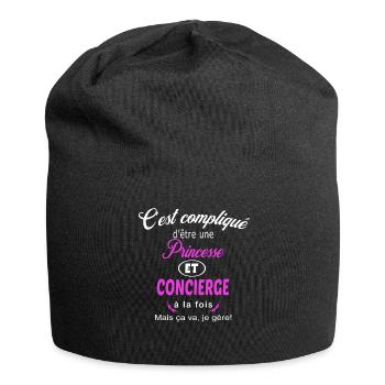 c'est compliqué princesse et concierge - Bonnet en jersey - noir - Devant