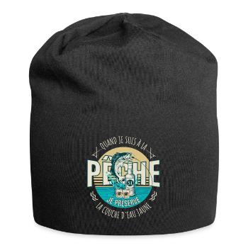 Pêche - Pêcheur Apéro Humour - Bonnet en jersey - noir - Devant