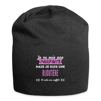 Je ne suis pas parfaite bijoutière - Bonnet en jersey - noir - Devant