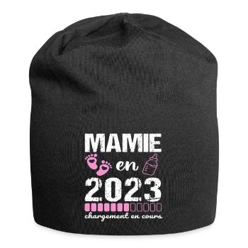Mamie en 2023 annonce naissance cadeau grand-mère - Bonnet en jersey - noir - Devant