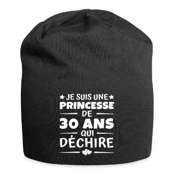 princesse de 30 ans / cadeau anniversaire 30 ans - Bonnet en jersey - noir - Devant