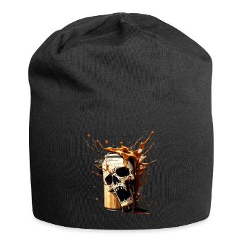 Explosion de bière Skull - Bonnet en jersey - noir - Devant