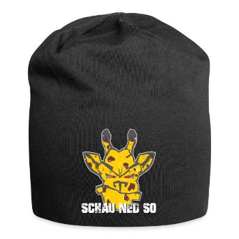 schau ned so böse - Giraffe - vintage - Jersey-Beanie - Schwarz - Vorne