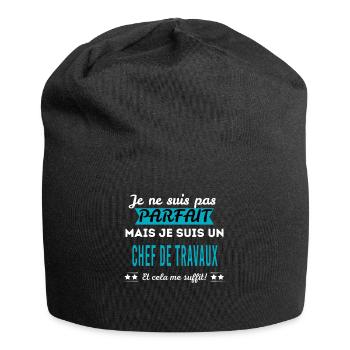 Je ne suis pas parfait CHEF DE TRAVAUX - Bonnet en jersey - noir - Devant