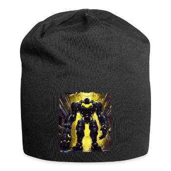 Futuristisch Cyberpunk Mech Warrior Sci Fi Roboter - Jersey-Beanie - Schwarz - Vorne