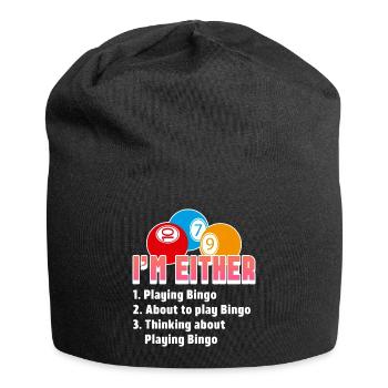 Iam 1. Jouer au Bingo 2.Sur le point de jouer au Bingo 3. - Bonnet en jersey - noir - Devant