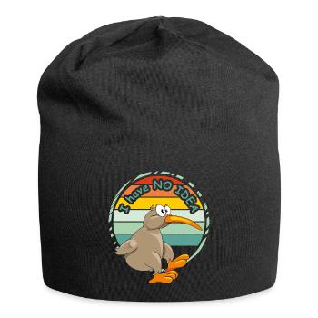 Keine Ahnung - Jersey-Beanie - Schwarz - Vorne