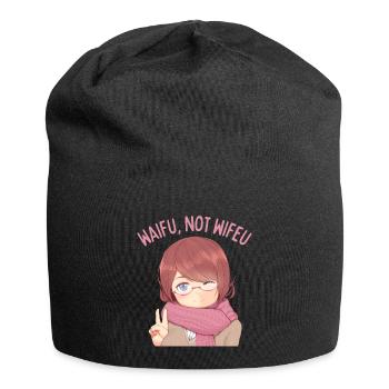Lustige Waifu Not Wifeu - Jersey-Beanie - Schwarz - Vorne