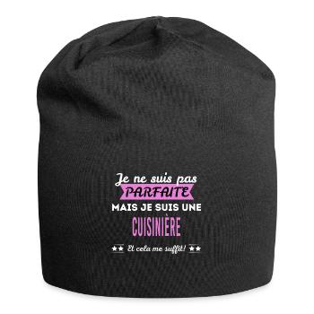Je ne suis pas parfaite cuisinière - Bonnet en jersey - noir - Devant