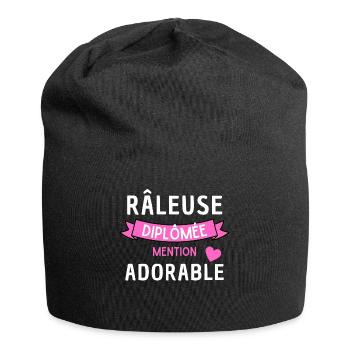 Humour fun Râleuse diplômée mention adorable - Bonnet en jersey - noir - Devant