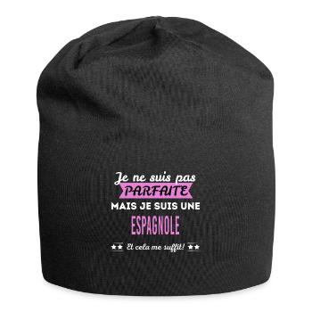 Je ne suis pas parfaite Espagnole - Bonnet en jersey - noir - Devant