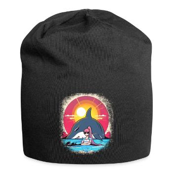 Boats Marine Life Jokes Dolphin - Jersey Beanie - black - Front