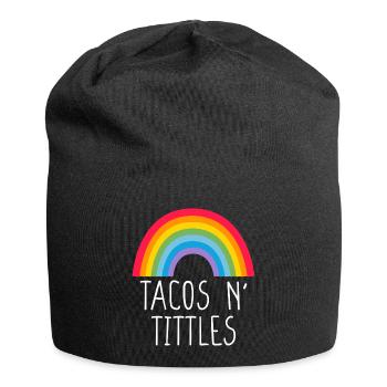 Tacos And Titties Funny LGBT Gay Pride Lesbian - Jersey Beanie - black - Front
