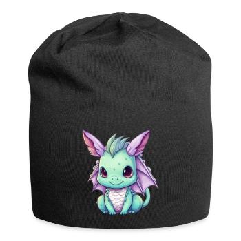 Dragon Kawaii Drawing - Jersey Beanie - black - Front