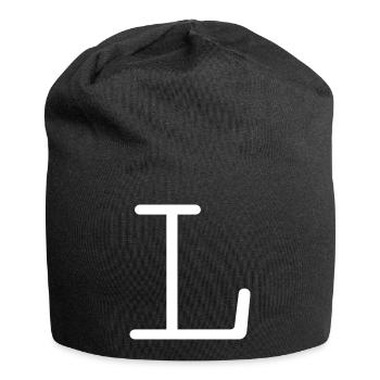L Anfangsbuchstabe - Jersey-Beanie - Schwarz - Vorne