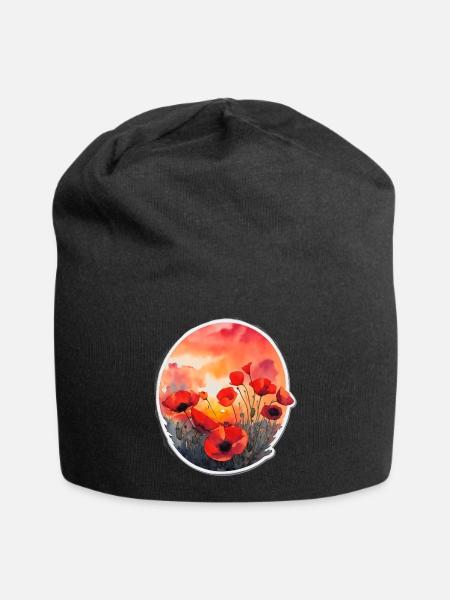 Poppyfield - Jersey-Beanie - Schwarz