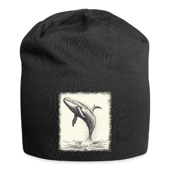 drinking hawaiiantribal birthday whale shark - Jersey-Beanie - Schwarz - Vorne