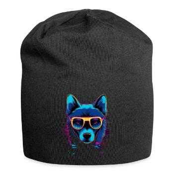 Neon Hund für Schwarz - Jersey-Beanie - Schwarz - Vorne