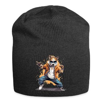 Cool dancing dog ideal for kids - Jersey Beanie - charcoal grey - Front
