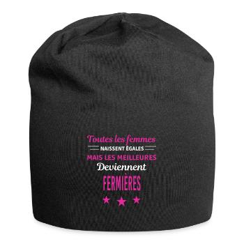 femmes naissent les meilleurs fermières - Bonnet en jersey - noir - Devant