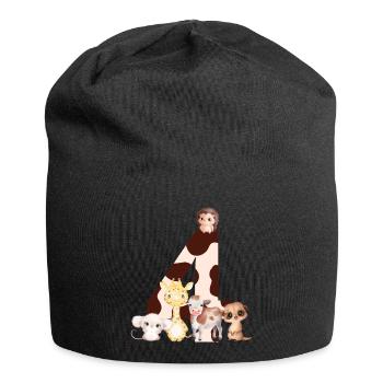 4-jähriges Jubiläum - vierjähriges Jubiläum Tiere - Jersey-Beanie - Schwarz - Vorne