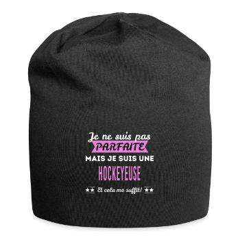 Je ne suis pas parfaite hockeyeuse - Bonnet en jersey - noir - Devant