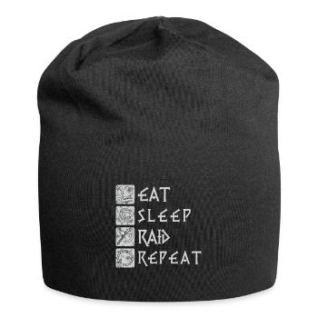 Eat Sleep Raid Repeat - pour tous les fans de Viking - Bonnet en jersey - noir - Devant