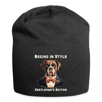 Boxen mit Stil - Jersey-Beanie - Schwarz - Vorne
