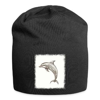 bday marine life birthday awesome fisherman - Jersey Beanie - black - Front