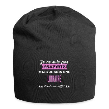 Je ne suis pas parfaite libraire - Bonnet en jersey - noir - Devant