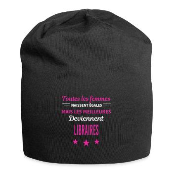 femmes naissent les meilleurs libraires - Bonnet en jersey - noir - Devant