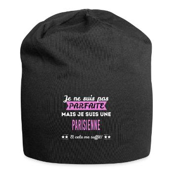 Je ne suis pas parfaite Parisienne - Bonnet en jersey - noir - Devant